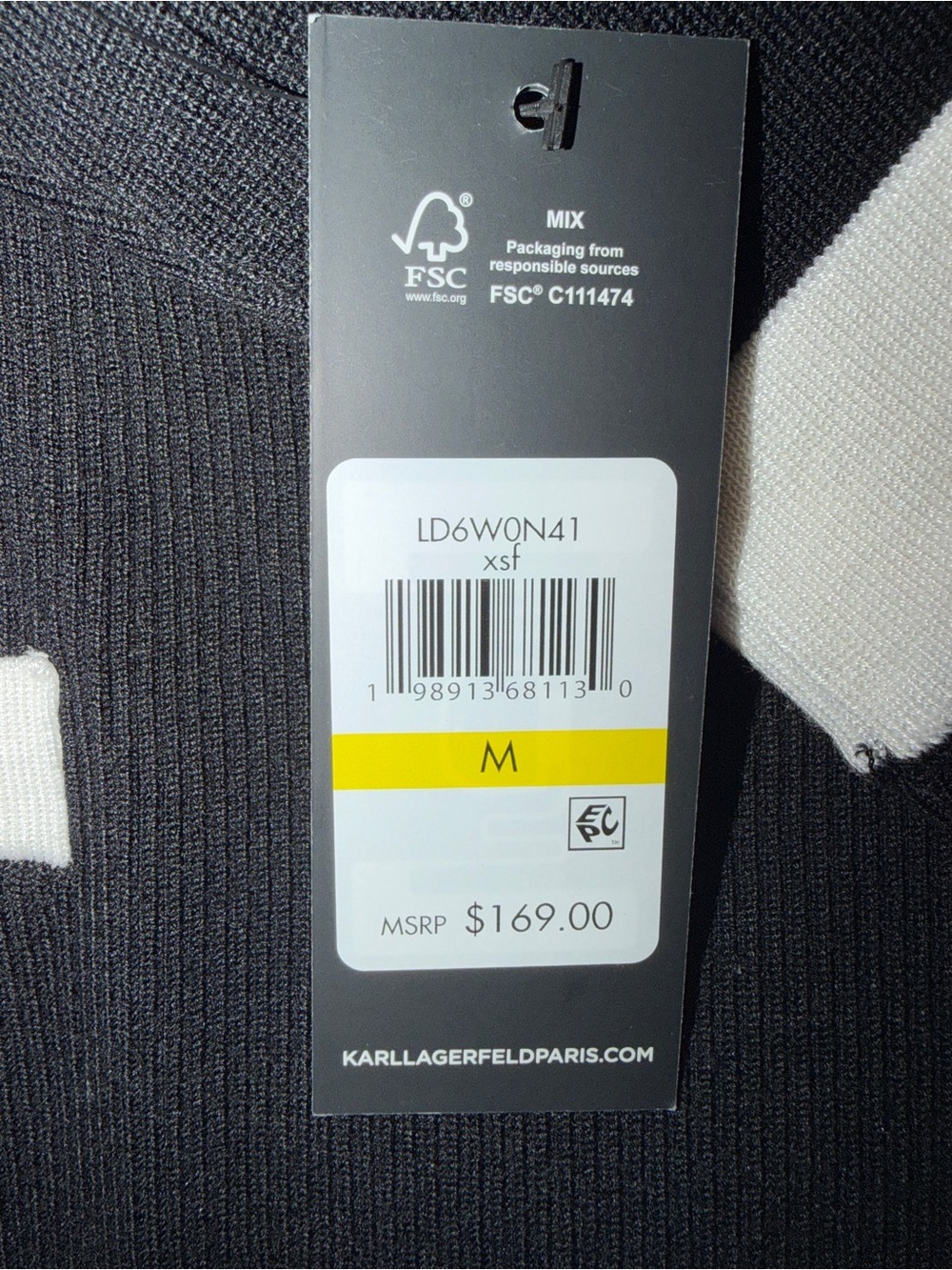 KARL LAGERFELD PARISWomen's Contrast Collared Sweater Dress M - Picture 7 of 7